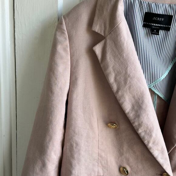 J. Crew Bristol Blazer in Stretch Linen Blend Pale Pink - Picture 4 of 10